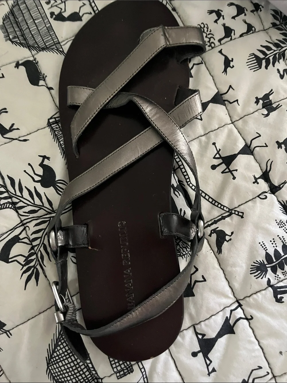 Banana Republic Silver Strappy Leather Sandals